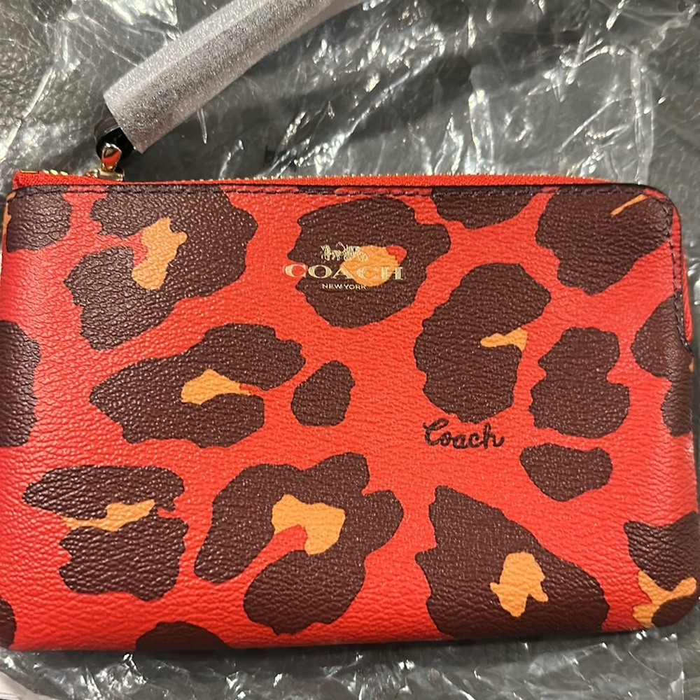 Coach leopard wristlet BNWT